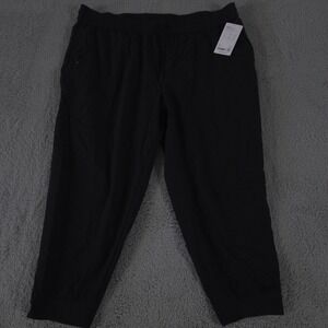 Athleta Relaxed Mid Rise Trekkie Jogger Womens 2X Black Pull On North NEW $100